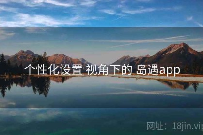 个性化设置 视角下的 岛遇app