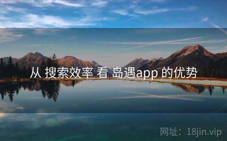 从 搜索效率 看 岛遇app 的优势